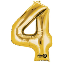 Számok Gold, Arany óriás 4-es szám fólia lufi 91*60 cm party kellék