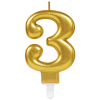 Számok Gold, Arany számgyertya 3-as tortagyertya