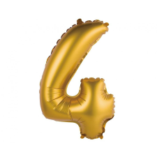 Számok Gold Matt, Arany 4-es mini szám fólia lufi 35 cm party kellék