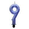 Számok Kék 9-es Diamond Metallic számgyertya, tortagyertya