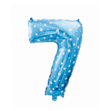 Számok Kék Blue with Stars 7-es szám fólia lufi 61 cm party kellék