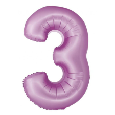 Számok Lavender Matt, Levendula 3-as szám fólia lufi 76 cm party kellék