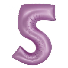 Számok Lavender Matt, Levendula 5-ös szám fólia lufi 76 cm party kellék