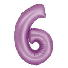 Számok Lavender Matt, Levendula 6-os szám fólia lufi 76 cm party kellék