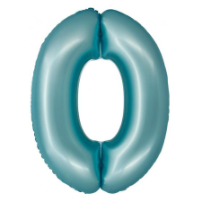 Számok Light Blue Matt, Kék 0-ás szám fólia lufi 76 cm party kellék