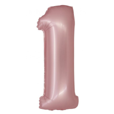Számok Light Pink Matt, Rózsaszín 1-es szám fólia lufi 76 cm party kellék