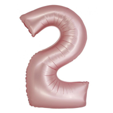 Számok Light Pink Matt, Rózsaszín 2-es szám fólia lufi 76 cm party kellék