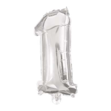 Számok Mini 1-es Silver szám Fólia lufi 33 cm party kellék