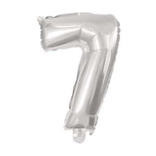 Számok Mini 7-es Silver szám Fólia lufi 33 cm party kellék