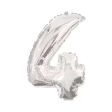 Számok Óriás 4-es Silver szám Fólia lufi 85 cm party kellék