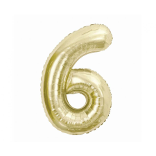 Számok Pezsgőszínű B&C Champagne 6-os szám fólia lufi 85 cm party kellék