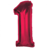 Számok Piros 1-es Red szám fólia lufi 92 cm