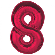 Számok Piros 8-as Red szám fólia lufi 92 cm party kellék