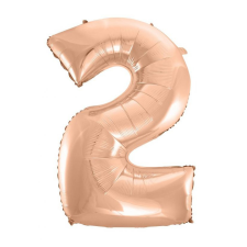 Számok Rose Gold 2-es szám fólia lufi 92 cm party kellék