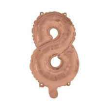 Számok Rose Gold 8-as szám fólia lufi 95 cm party kellék