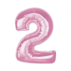 Számok Rózsaszín 2-es Light Pink szám fólia lufi 92 cm
