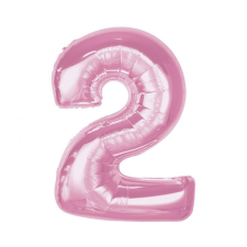 Számok Rózsaszín 2-es Light Pink szám fólia lufi 92 cm party kellék