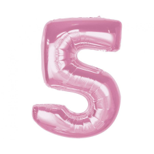 Számok Rózsaszín 5-ös Light Pink szám fólia lufi 92 cm party kellék