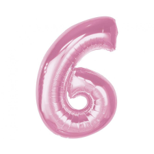 Számok Rózsaszín 6-os Light Pink szám fólia lufi 92 cm party kellék