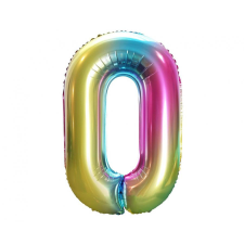 Számok Szivárvány Rainbow 0-ás szám fólia lufi 85 cm party kellék