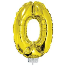  Számos lufi - 0, arany, 42 cm party kellék