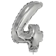  Számos lufi - 4, ezüst, 42 cm party kellék