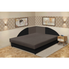  Szandra saroktámlás franciaágy fekete és mély földszürke szövet lenyűgöző 4 méretben ágy és ágykellék