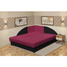  Szandra saroktámlás franciaágy fekete és szeder szövet lenyűgöző 4 méretben ágy és ágykellék