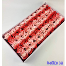  Szappanrózsa fej 50 db/doboz 5,5x5 cm - Fehér-Piros Átmenetes dekorációs kellék