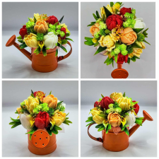  Szappanvirág csokor - Vegyes tulipán szappanvirág csokor - narancs locsolókannában - 2. szappan