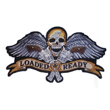  Szárnyas koponya, Loaded Ready hátfelvarró, nagyméretű ajándéktárgy