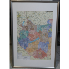 Szarvas András Dunántúl falitérkép, Dunántúl térkép keretezett, Szarvas kiadó 1:450 000 60x90 cm grafika, keretezett kép