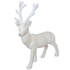  Szarvas flokkolt fehér M27cm dekorációs kellék