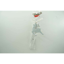  Szarvas karácsonyfadísz, Flippy, szürke, fa, 25 cm karácsonyfadísz