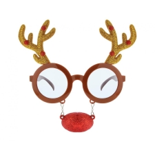  Szarvas Reindeer szemüveg piros orral jelmez