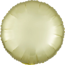 Szatén Pastel Yellow kör fólia lufi 43 cm party kellék