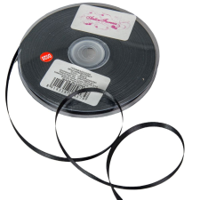  Szatén szalag Black 6mmx50m dekorációs kellék