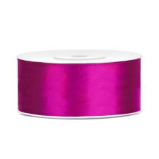  Szatén szalag, fukszia, 25mm/25m (1 db / 25lm) dekorációs kellék