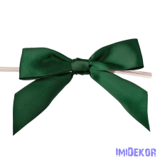 Szatén szalagos masni kb 9x9cm 10db/csomag - Sötétzöld dekorációs kellék