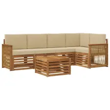  Szegmentált kanapé szett párnával 5 pcs Természetes bútor