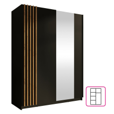  Szekrény, 2D-150, fekete/artisan tölgy, BAJADERO TYP 1 bútor