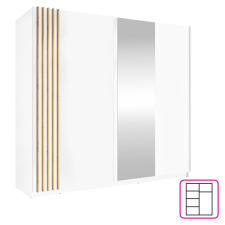  Szekrény, 2D-200, fehér/artisan tölgy, BAJADERO TYP 2 bútor