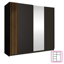  Szekrény, 2D-200, fekete/artisan tölgy, BAJADERO TYP 2 bútor