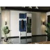  Szekrény ROJ 11 fehér + kék szövet Ruhásszekrény