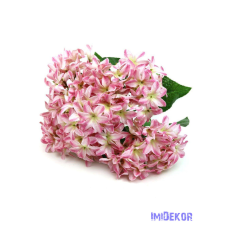  Szeldelt szirmú hortenzia műcsokor 44cm - Cirmos Rózsaszín dekorációs kellék