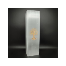  Szelenit hasáb lámpa életfa arany 25cm világítási kellék