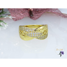  Széles apróköves gyűrű-14k gyűrű