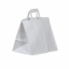  Széles talpú elviteles papírtáska 32x27+21 cm fehér
