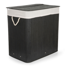  szennyeskosár 150 l elválasztóval, bambusz fekete fehér kosárral bútor
