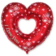 Szerelem Fancy heart, Szív fólia lufi 61 cm party kellék
